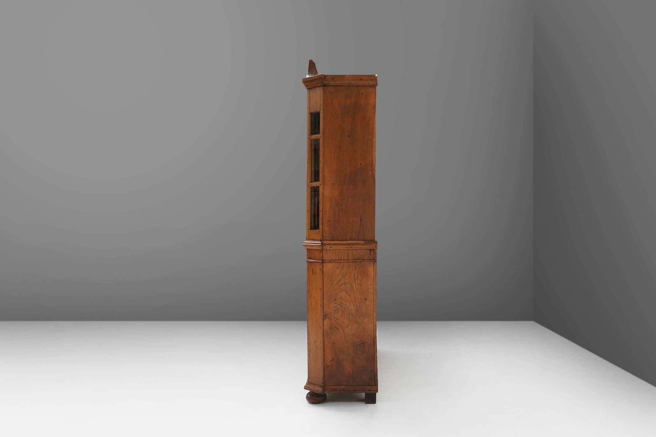 Early 18th Century Vitrine Cabinet in oak with original glass windows, Germanythumbnail